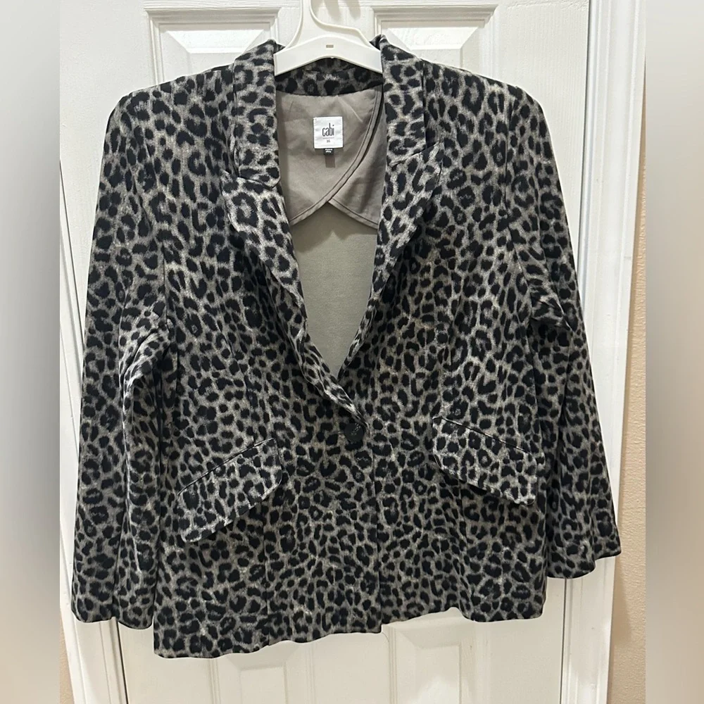 CABI Jungle Blazer Jacket Animal Print Size 16 - Picture 2 of 14